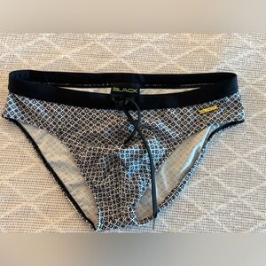 Andrew Christian - Black Label Black and White Patterned Bikini Bottom Sz. large